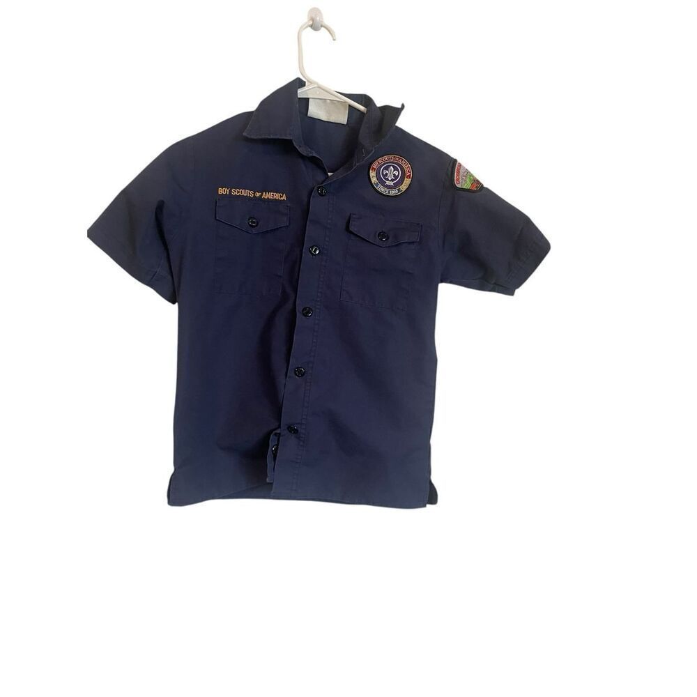 Boy Scouts of America Kids Navy Blue Official Uniform Shirt Size Medium